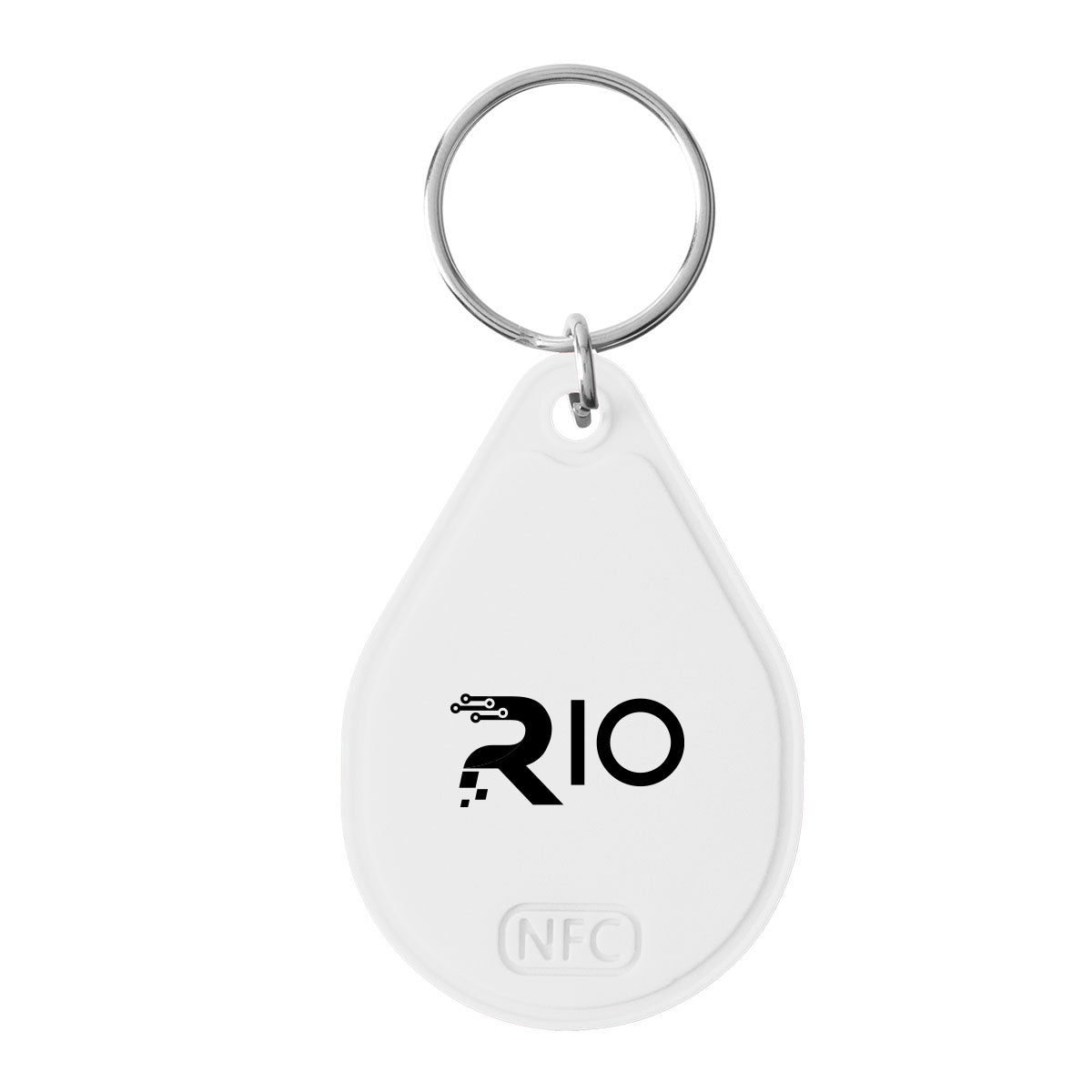 Silicone Key Tag with NFC - White - Pad Print