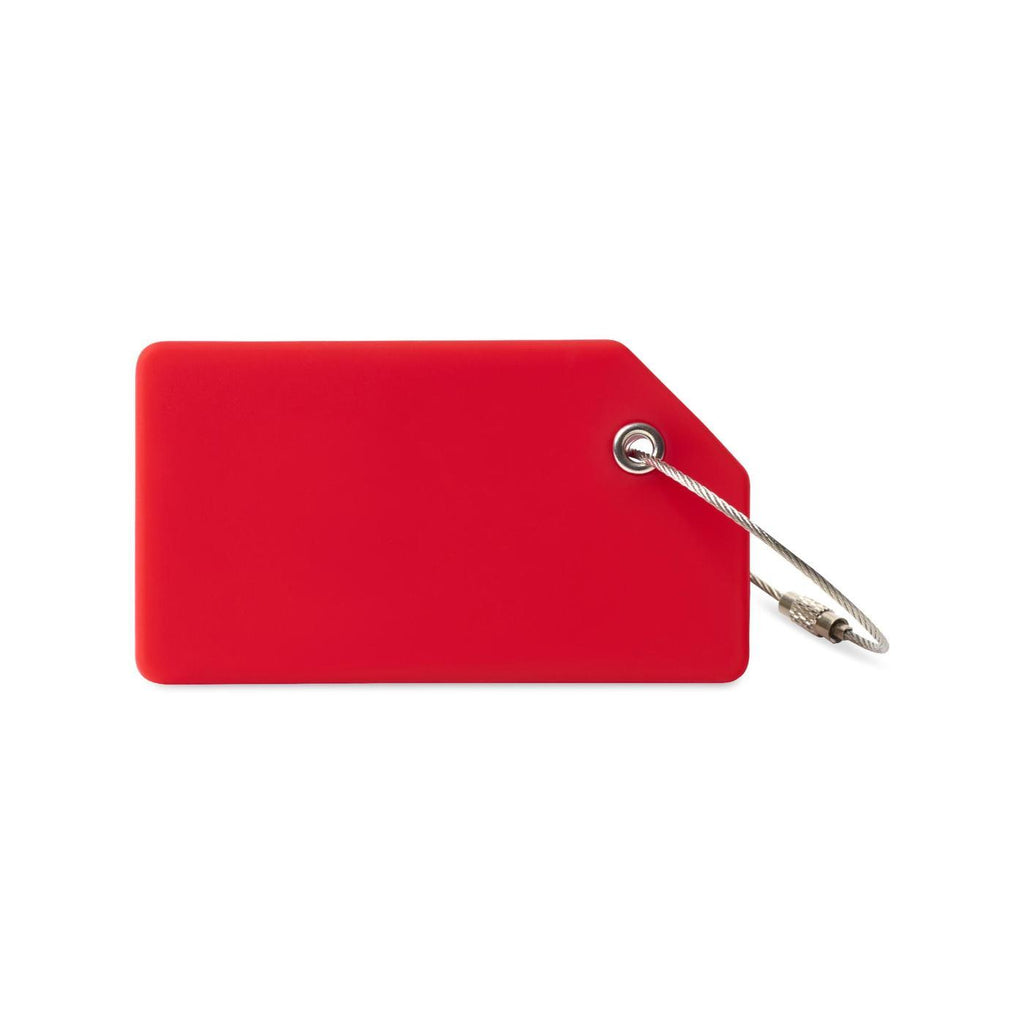 Silicone Luggage Tag with Privacy Window - Red - View 2