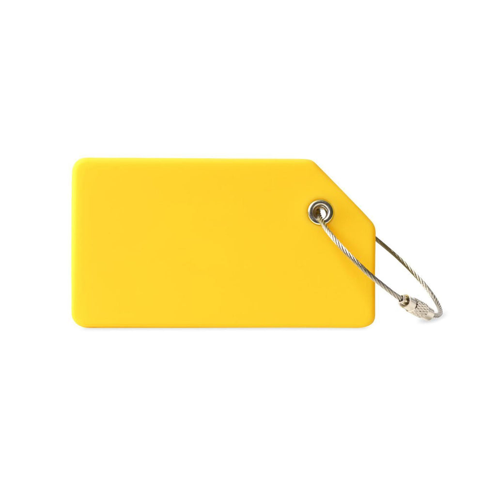 Silicone Luggage Tag with Privacy Window - Vibrant Yellow - View 2