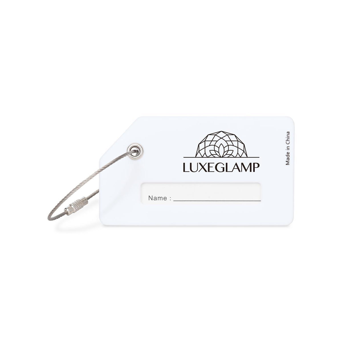 Silicone Luggage Tag with Privacy Window - White - View 2