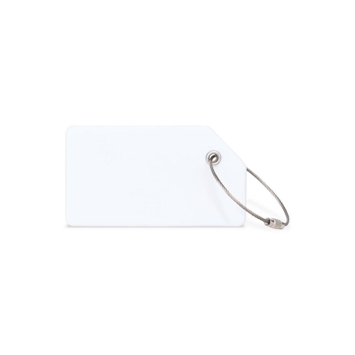 Silicone Luggage Tag with Privacy Window - White - View 3