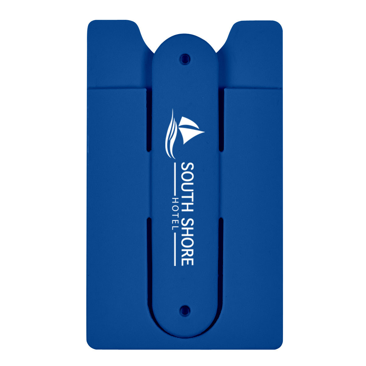 Silicone Phone Wallet and Stand - Blue - Silk Screen