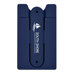 Silicone Phone Wallet and Stand - Navy Blue - Silk Screen