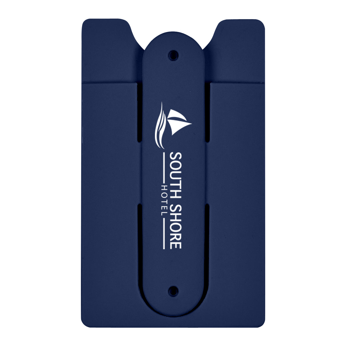 Silicone Phone Wallet and Stand - Navy Blue - Silk Screen
