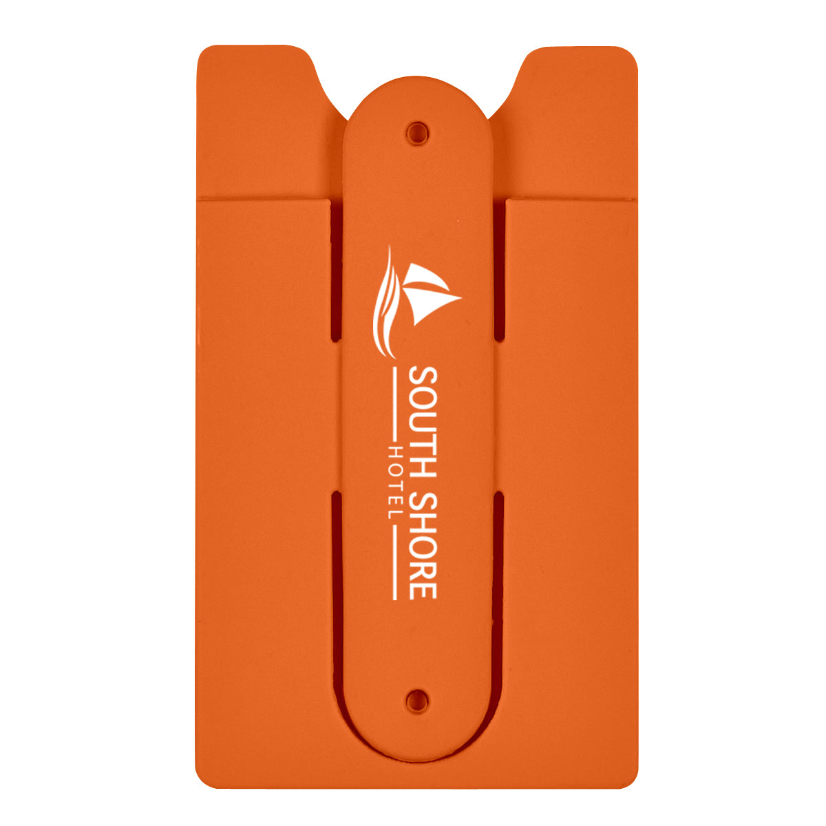 Silicone Phone Wallet and Stand - Orange - Silk Screen