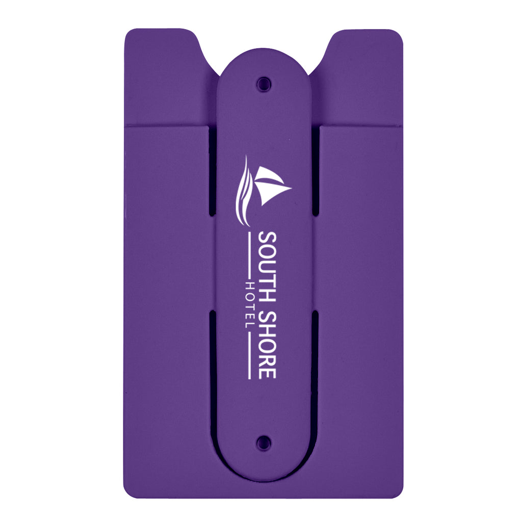 Silicone Phone Wallet and Stand - Purple - Silk Screen