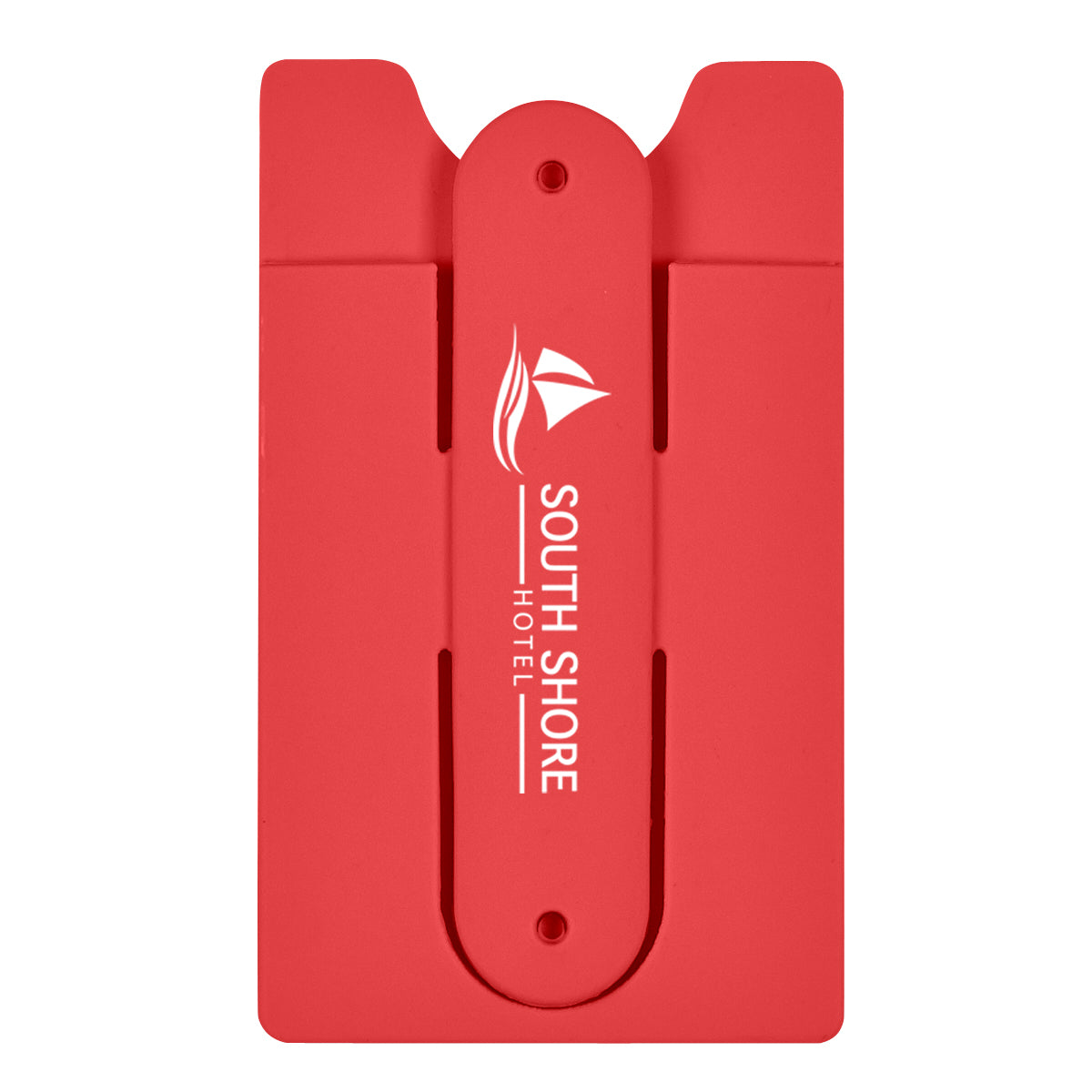 Silicone Phone Wallet and Stand - Red - Silk Screen