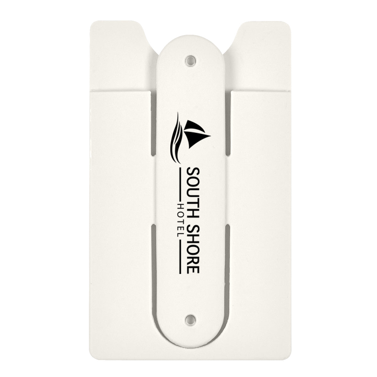 Silicone Phone Wallet and Stand - White - Silk Screen