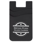 Silicone Phone Wallet with Two Pockets - Black - Silk Screen