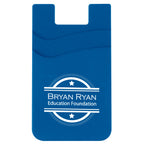 Silicone Phone Wallet with Two Pockets - Blue - Silk Screen