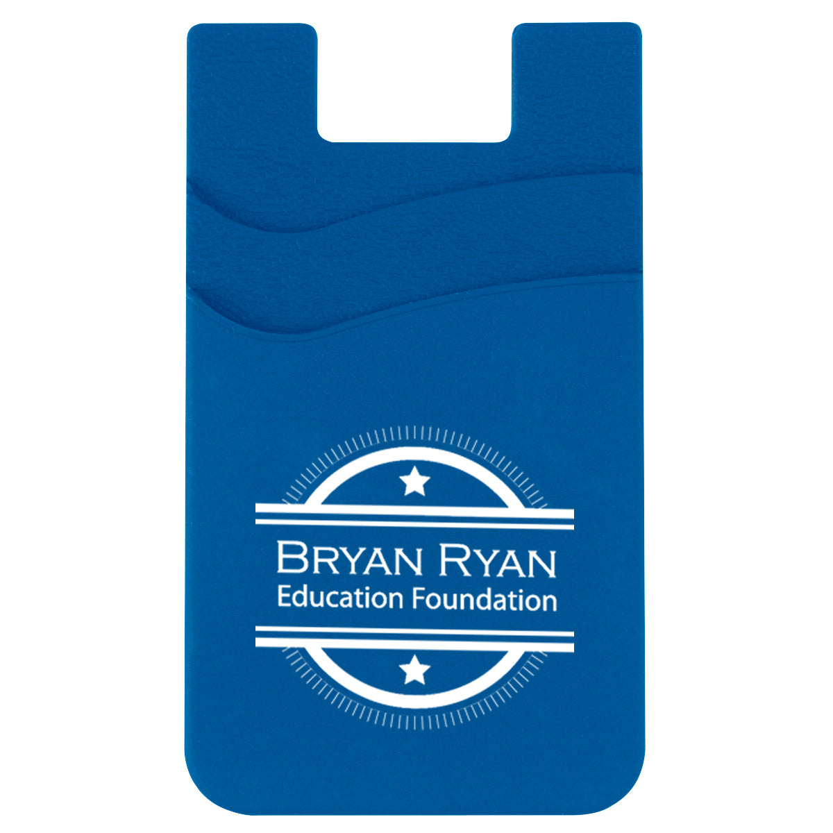 Silicone Phone Wallet with Two Pockets - Blue - Silk Screen
