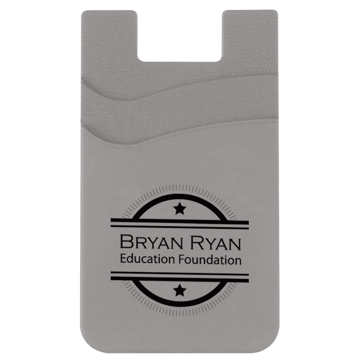 Silicone Phone Wallet with Two Pockets - Gray - Silk Screen