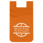 Silicone Phone Wallet with Two Pockets - Orange - Silk Screen