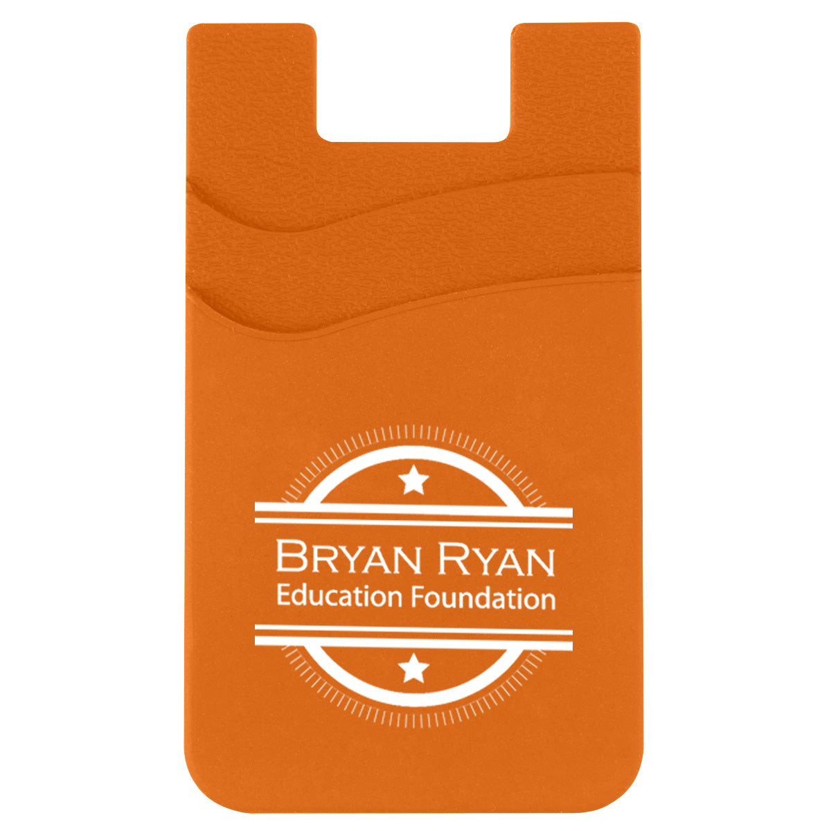 Silicone Phone Wallet with Two Pockets - Orange - Silk Screen