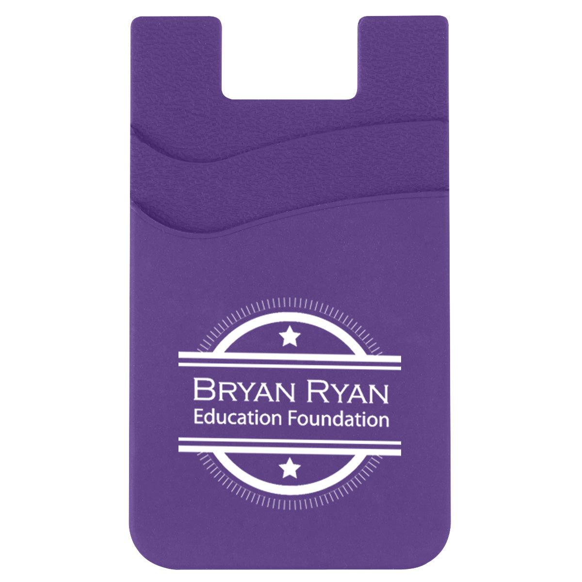 Silicone Phone Wallet with Two Pockets - Purple - Silk Screen