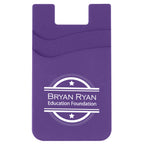Silicone Phone Wallet with Two Pockets - Purple - Silk Screen