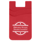 Silicone Phone Wallet with Two Pockets - Red - Silk Screen