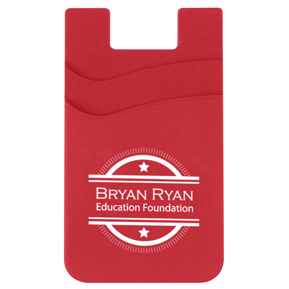 Silicone Phone Wallet with Two Pockets - Red - Silk Screen