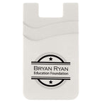 Silicone Phone Wallet with Two Pockets - White - Silk Screen