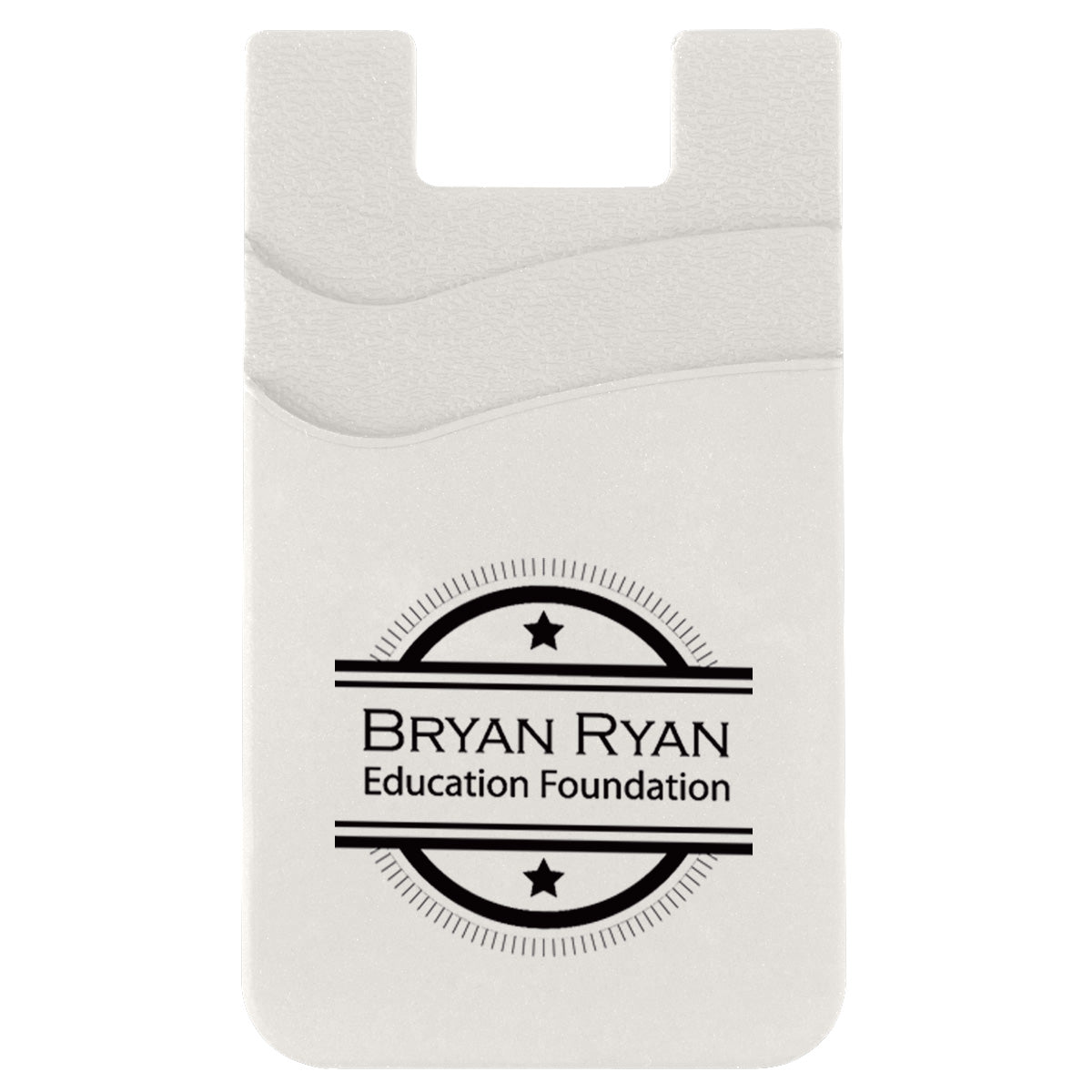 Silicone Phone Wallet with Two Pockets - White - Silk Screen