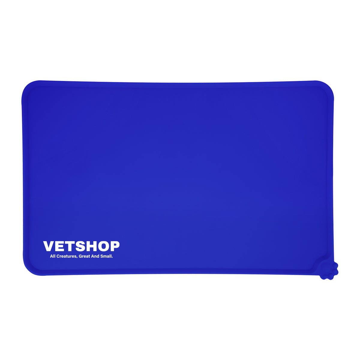 Silicone Place Mat for Pet Food - Blue - Silk Screen