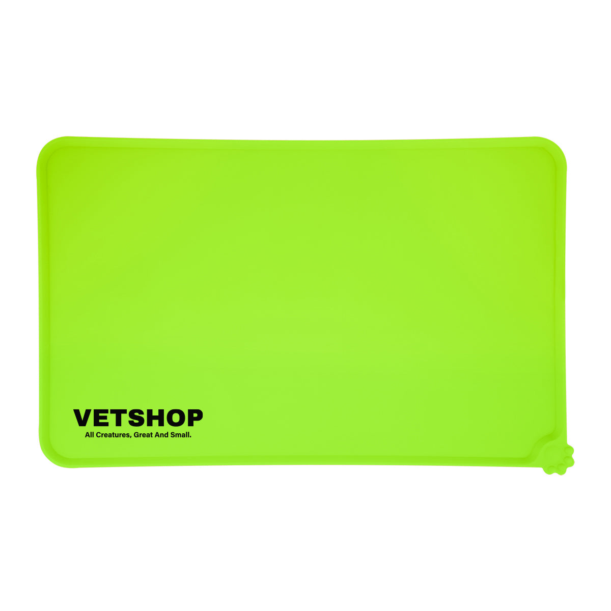 Silicone Place Mat for Pet Food - Lime Green - Silk Screen