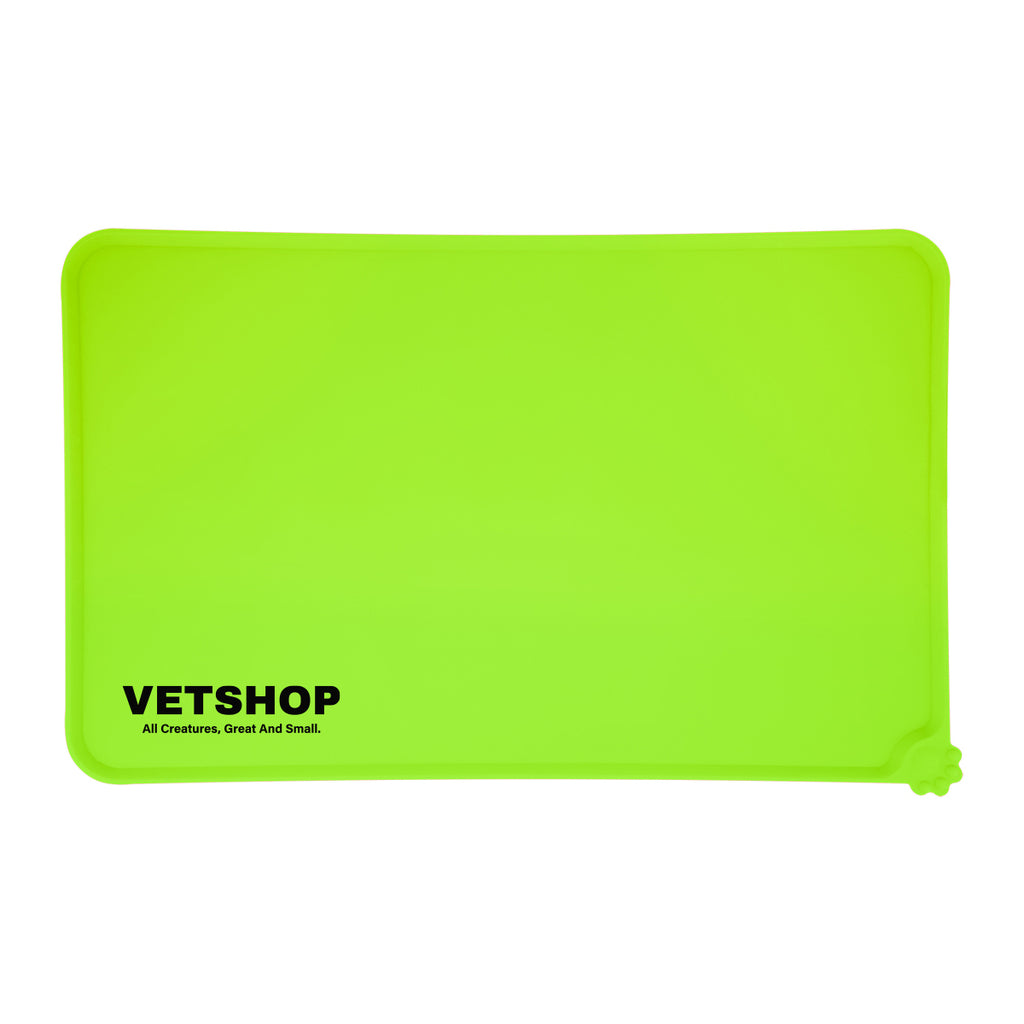 Silicone Place Mat for Pet Food - Lime Green - Silk Screen