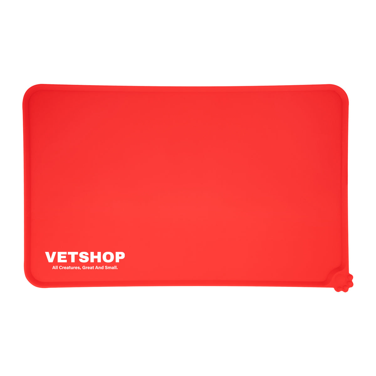 Silicone Place Mat for Pet Food - Red - Silk Screen
