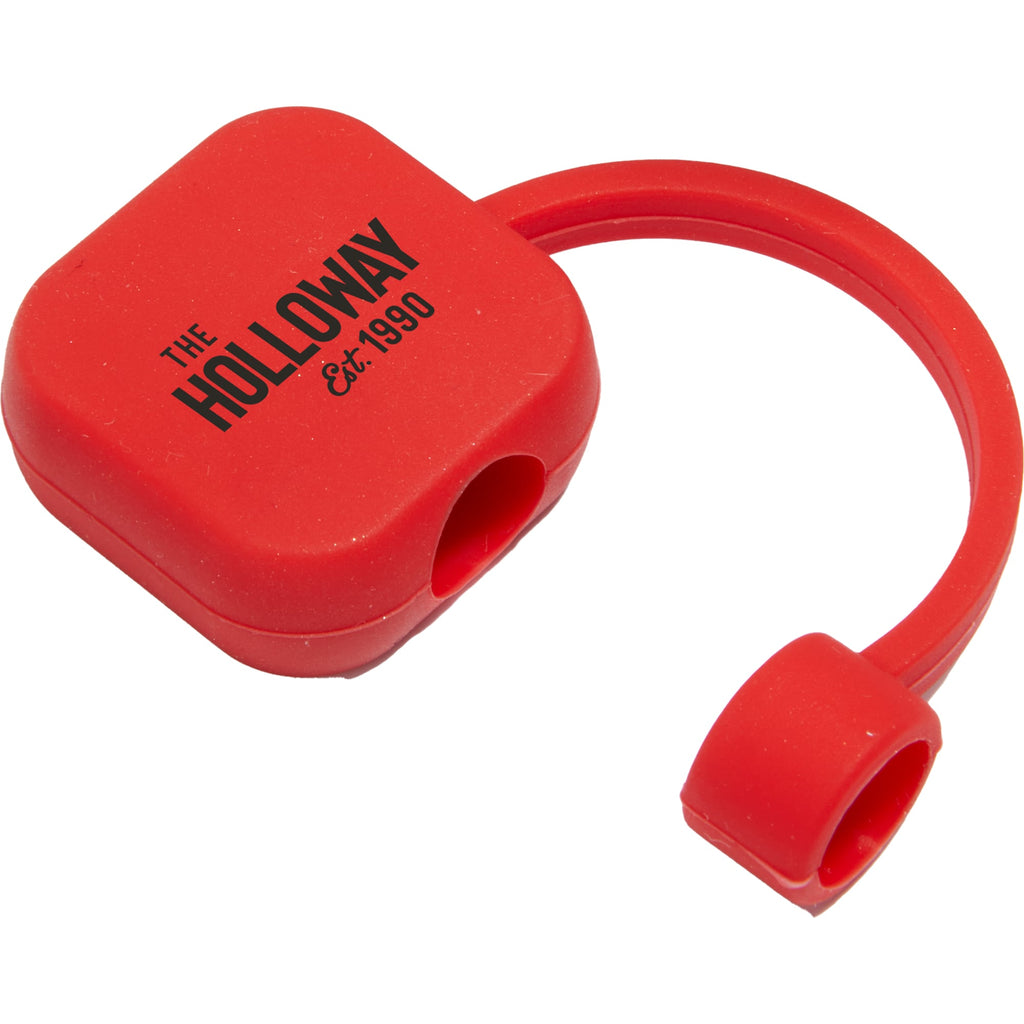Silicone Straw Topper in Bright Colors - Red - Front