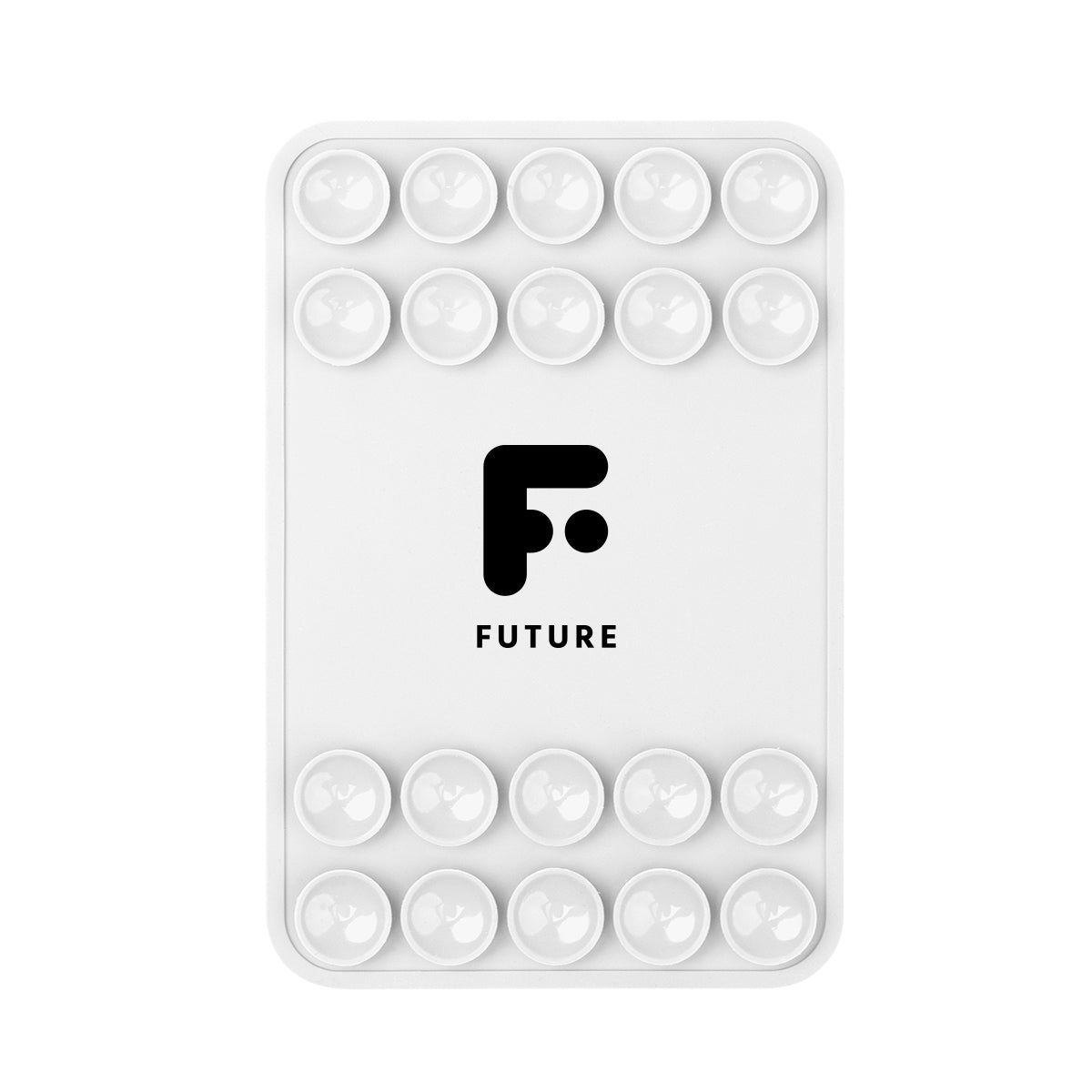 Silicone Suction-Cup Phone Mount, Magnetic - White - Pad Print