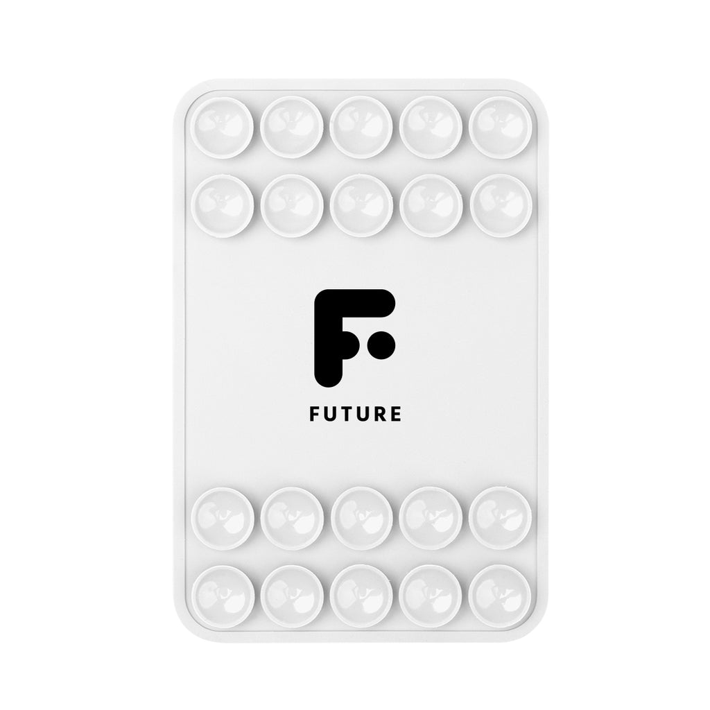 Silicone Suction-Cup Phone Mount, Magnetic - White - Pad Print