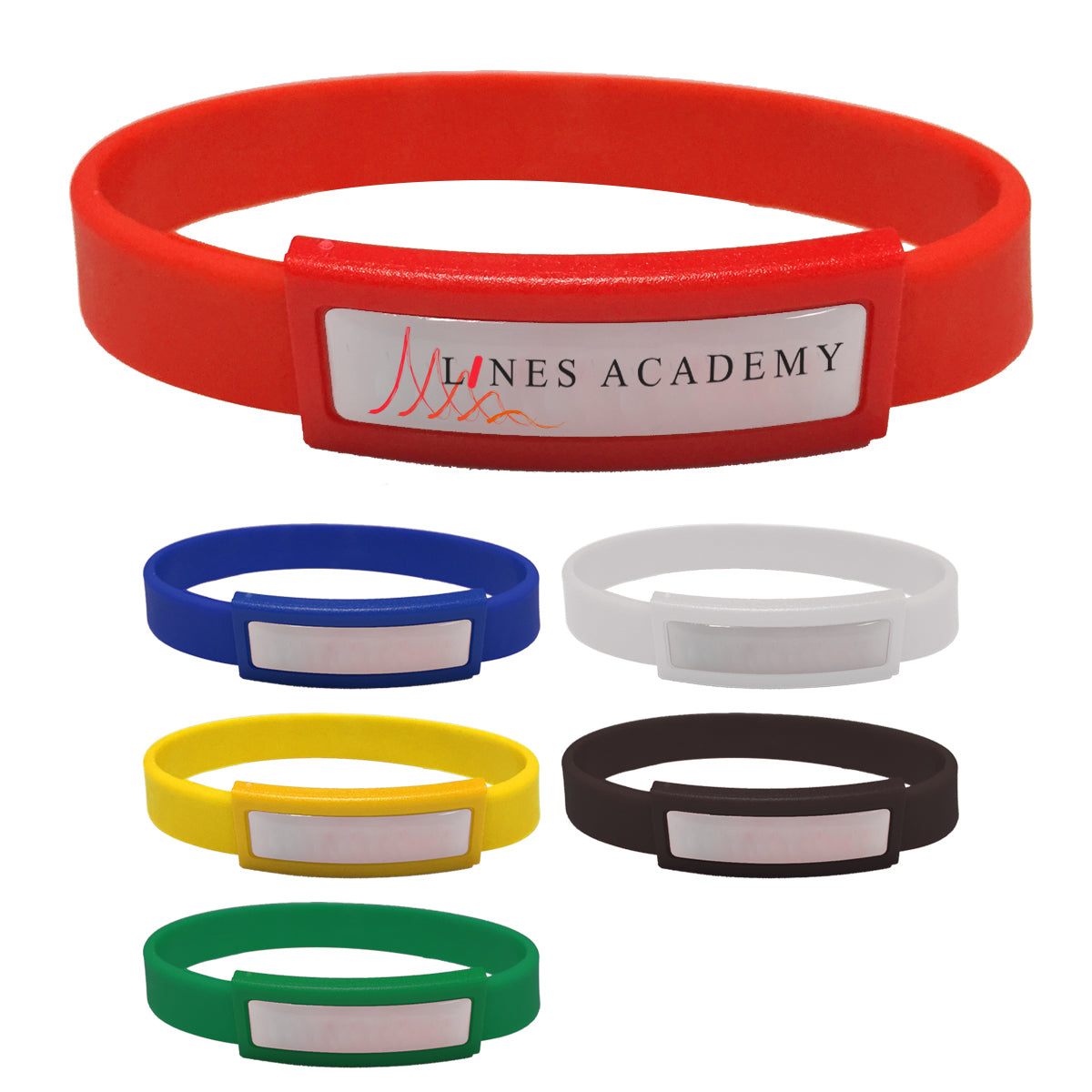 Silicone Wristband with a Domed Logo - b