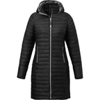 Silverton Long Packable Puffer Jacket for Women Embroidery - Black - Front