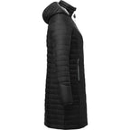 Silverton Long Packable Puffer Jacket for Women Embroidery - Black - Right Side