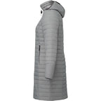 Silverton Long Packable Puffer Jacket for Women Embroidery - Quarry - Left Side