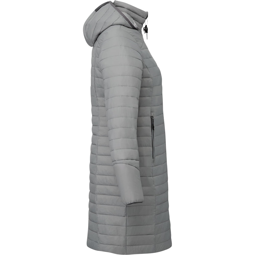 Silverton Long Packable Puffer Jacket for Women Embroidery - Quarry - Right Side
