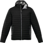 Silverton Packable Puffer Jacket for Men Embroidery - Black - Front Flat