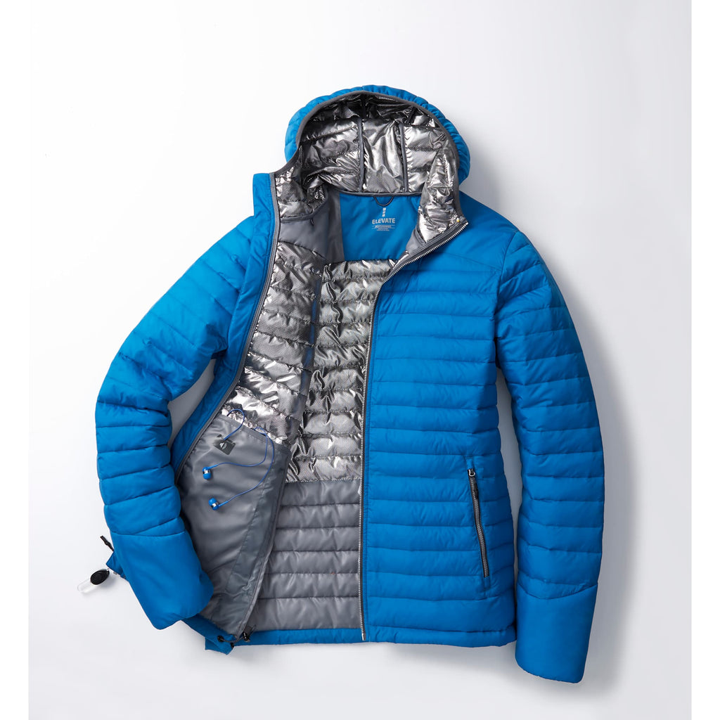 Silverton Packable Puffer Jacket for Men Embroidery - Olympic Blue - Flat 2