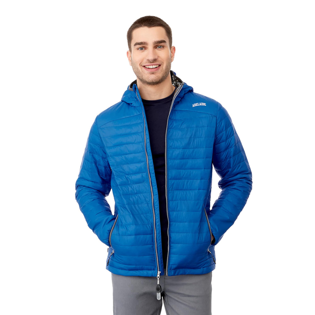 Silverton Packable Puffer Jacket for Men Embroidery - Olympic Blue - Front On Model 2