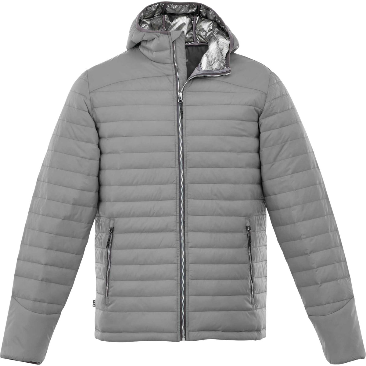 Silverton Packable Puffer Jacket for Men Embroidery - Quarry - Front Flat