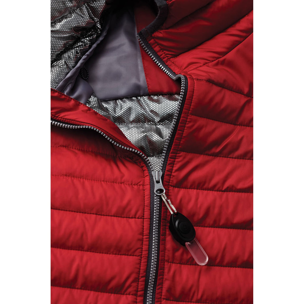 Silverton Packable Puffer Jacket for Men Embroidery - Team Red - Flat