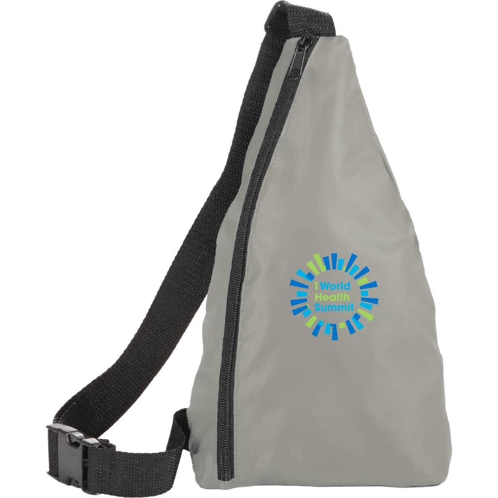 Simple Sling Pack in Recycled 210D Polyester - Gray - Front
