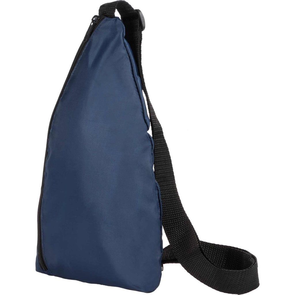Simple Sling Pack in Recycled 210D Polyester - Navy - Left Angle