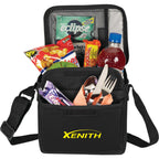 Six Can Lunch Cooler with Gusseted Pocket - Black - Photo 2