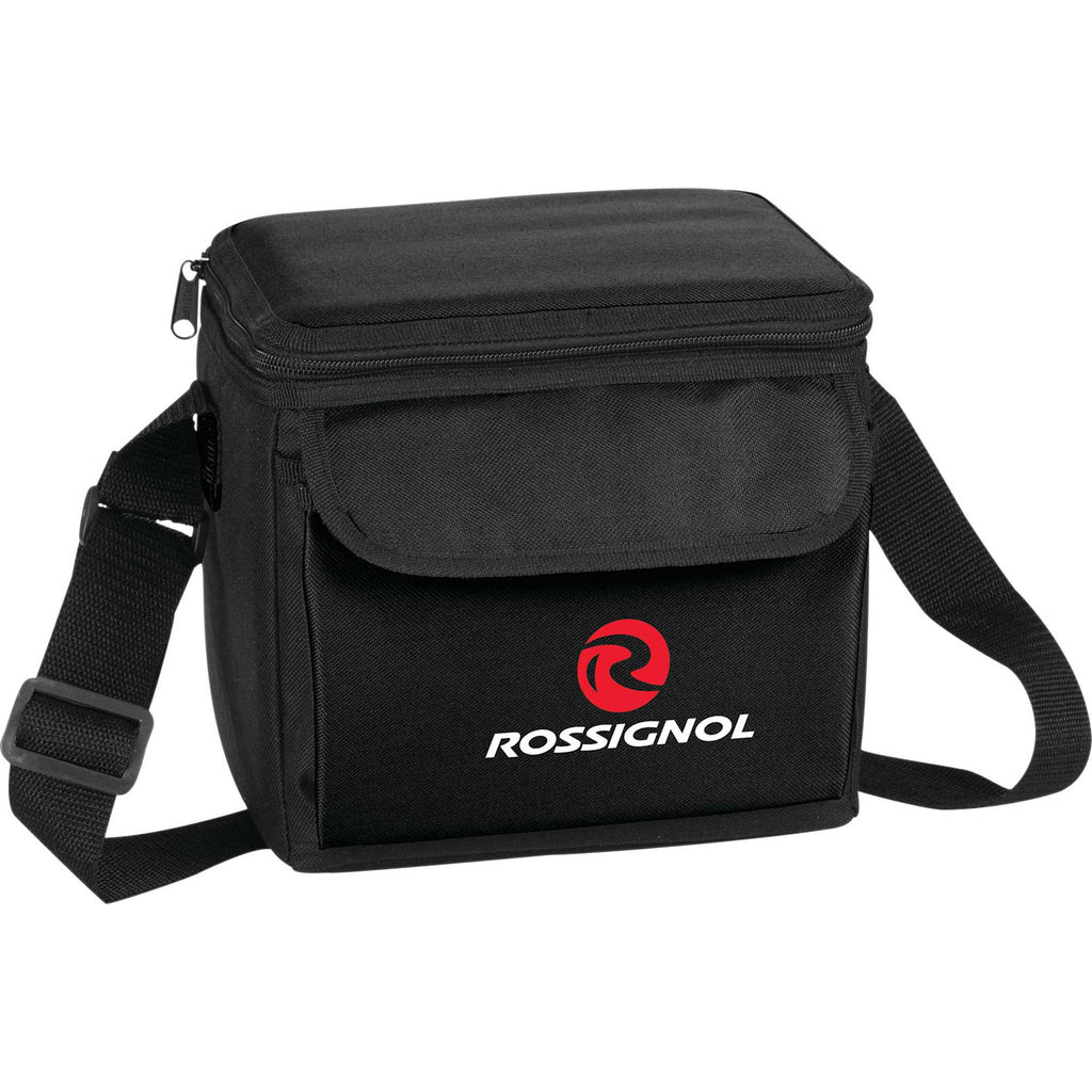 Six Can Lunch Cooler with Gusseted Pocket - Black - Photo