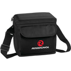 Six Can Lunch Cooler with Gusseted Pocket Full Color - Black - Photo