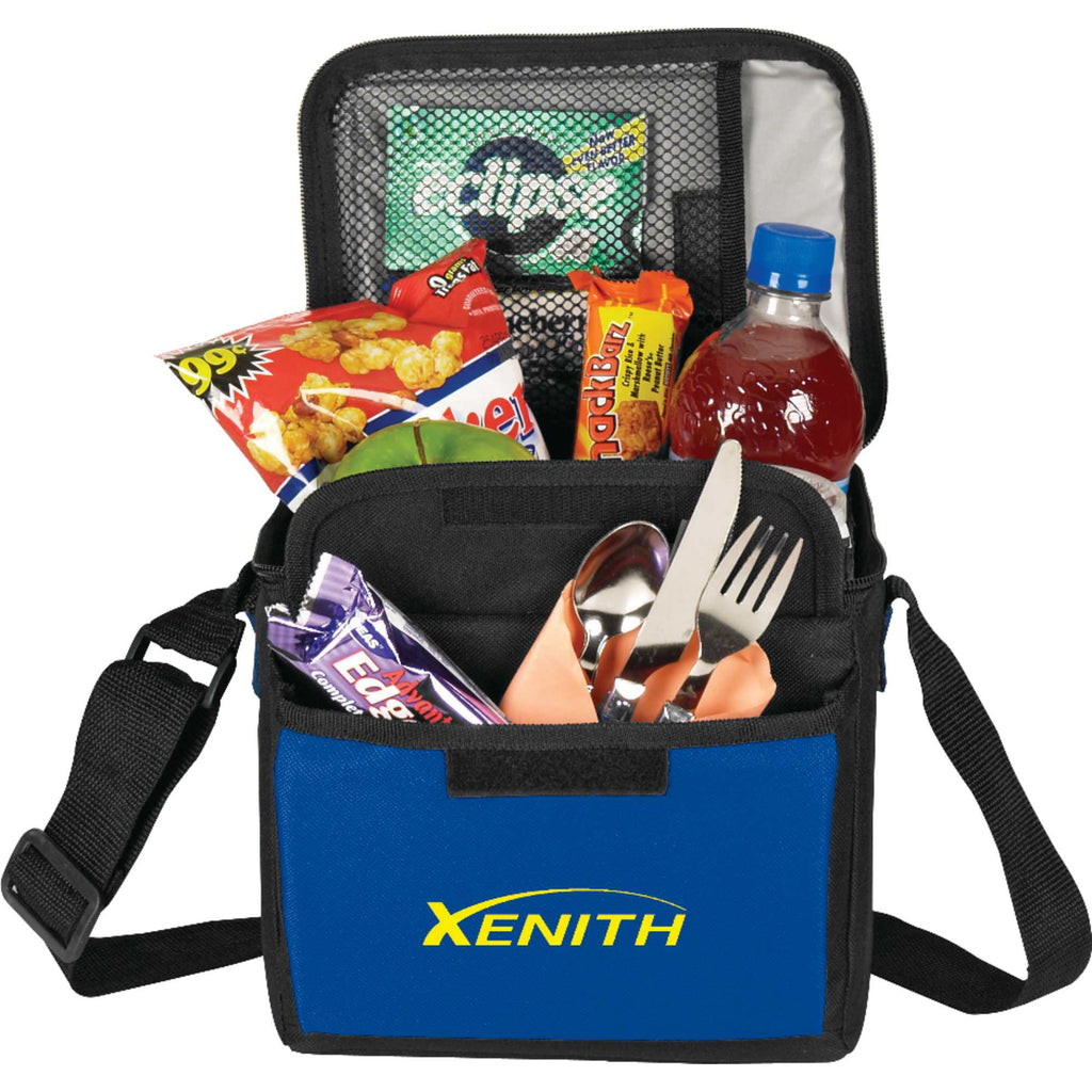 Six Can Lunch Cooler with Gusseted Pocket - Royal Blue - Photo