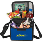 Six Can Lunch Cooler with Gusseted Pocket - Royal Blue - Photo