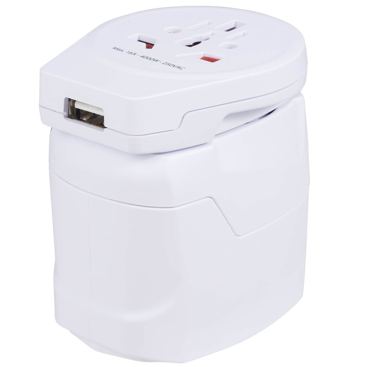 Skross PRO World Travel Adapter with USB Charger - White - Bottom