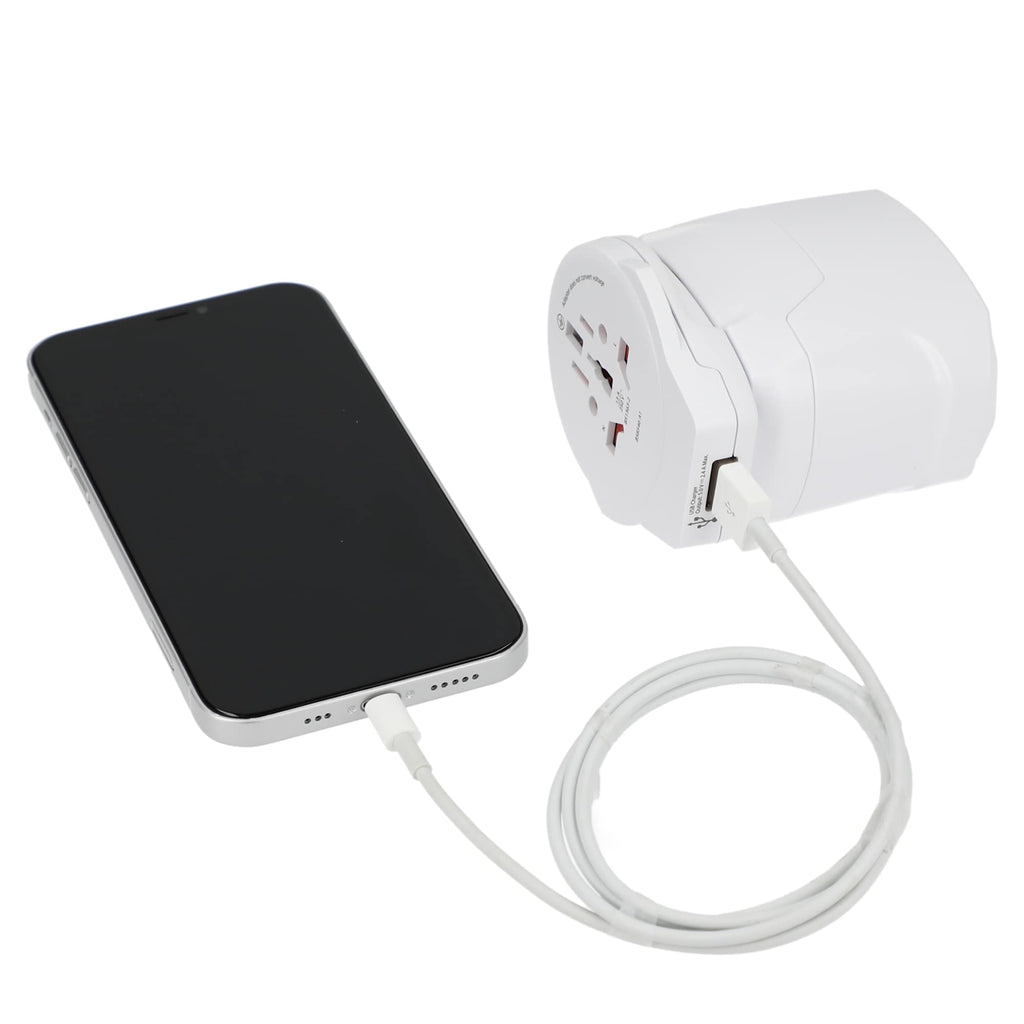 Skross PRO World Travel Adapter with USB Charger - White - Front 5